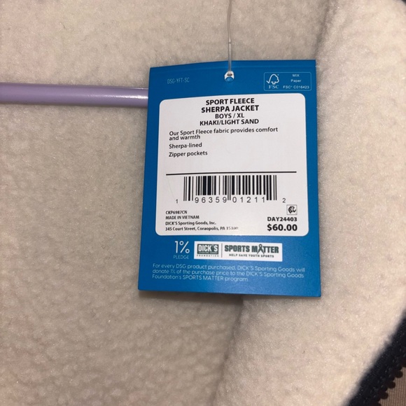 DSG Sherpa Lined Zip Hoodie Jacket NWT Boys XL Fits Womens S M - Picture 7 of 8